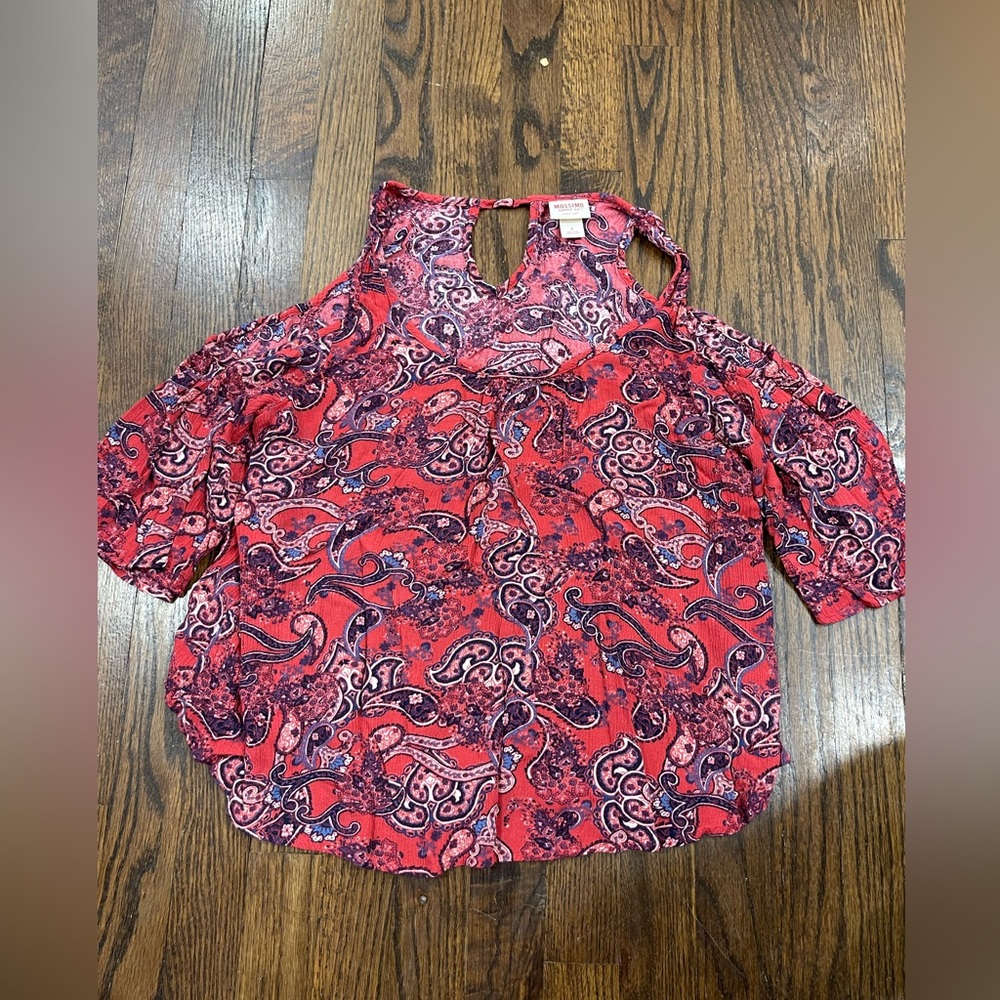 Mossimo Supply Co. Red Paisley Blouse size L